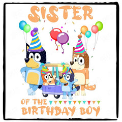 BLUEY Family Sister Of The Bday Boy Blue Kids TV Design
