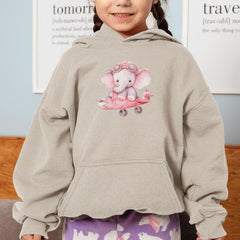 Cute Pink Elephant In A Plane Pattern Design