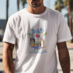 BLUEY Family Dad Of The Bday Girl Blue Kids TV Design