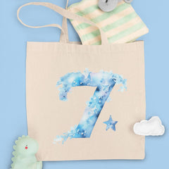 Blue Number Seven Birthday Pattern Design