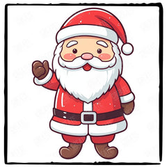 Cute Santa Waving Kids Christmas Character Design