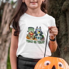 BLUEY Halloween Trick Or Treat Frankenstein & Dracula Design