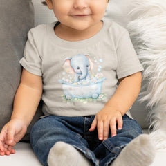 Cute Blue Elephant Bubble Boat Pattern Design