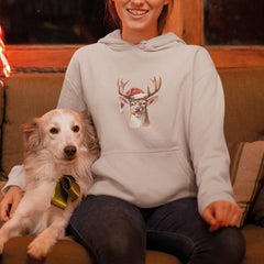 Christmas Deer With Xmas Hat Cute Pattern Design
