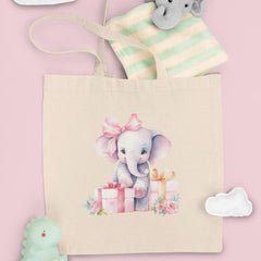Cute Pink Elephant With Birthday Presents And Bow Pattern Design