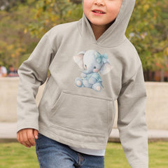 Cute Blue Elephant Bow Tee Smiling Pattern Design