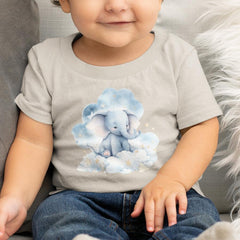 Blue Elephant Clouds & Stars Pattern Design