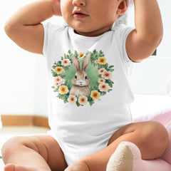 Easter Bunny Rabbit with Green Wreath Design