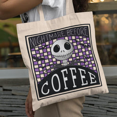 Nightmare Before Coffee Jack Skellington Checkerboard Halloween Design