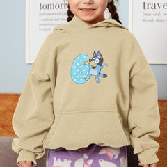 Happy Bluey Character 6th Birthday Number Design