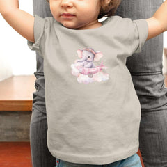 Cute Pink Elephant Plane Cloud Pattern Design