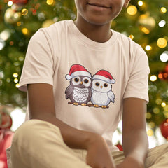 Cute Snowy Owls In Hats Kids Christmas Character Design