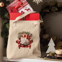 Christmas Chair Cat Cute Pattern Design