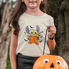 Halloween Stitch Pumpkin Bats Kids Cartoon Design