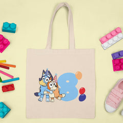 Happy Bluey & Bingo Character 8th Birthday Balloons Number Design