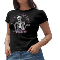 Live Laugh Love F*ck This Place Skeleton Halloween Design