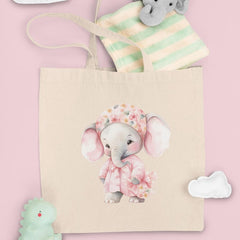 Cute Pink Elephant Ready To Sleep Pattern Design