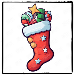 Cute Gift Stocking Kids Christmas Design