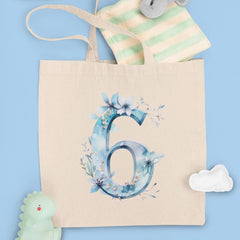 Blue Number Six Birthday Pattern Design