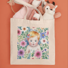 Red Head Baby In Flowers Design
