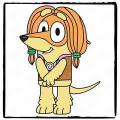 BLUEY Indy Standing Left Blue Kids TV Design