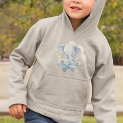 Cute Blue Elephant Plane Pattern Design