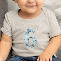 Blue Number Six Birthday Pattern Design