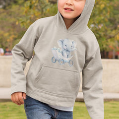 Blue Cute Elephant Pram Pattern Design