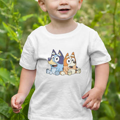 BLUEY and Bingo Sitting Happy Blue Kids TV Design