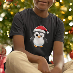 Cute Penguin in Santa Hat Kids Christmas Character Design
