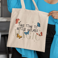 Natures Magic Text with Butterflies Design