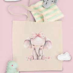 Cute Pink Elephant Sitting Bow Pattern Design