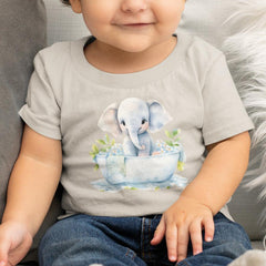 Cute Blue Elephant Bathing Pattern Design