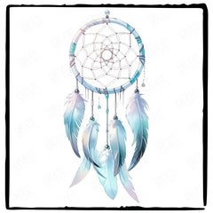 Cute Blue Dreamcatcher Pattern Design