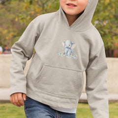 Cute Blue Elephant On A Clouds Pattern Design