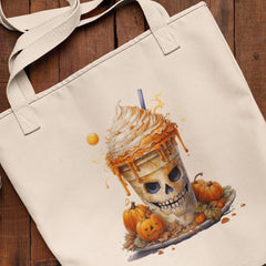 Halloween Coffee Honey Dripping Skull Spooky Fall Pattern Design