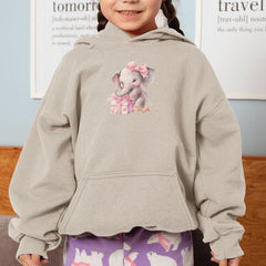 Cute Pink Elephant With Birthday Present Pattern Design