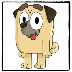 BLUEY Buddy Smiling Happy Blue Kids TV Design