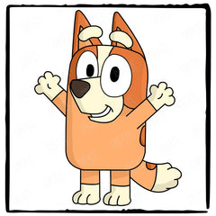 BLUEY Bingo Happy Smiling With Hands Up Blue Kids TV Design