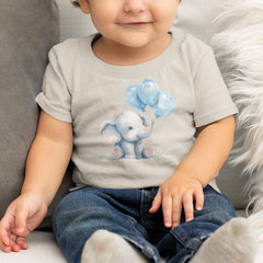 Cute Blue Elephant Holding Balloons Pattern Design