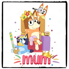 BLUEY Chilli Mum Crown Bingo Kids TV Design