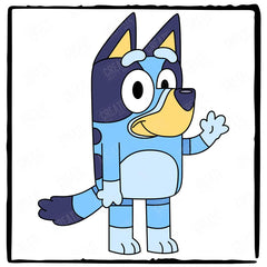 BLUEY Waving Happy Blue Kids TV Design