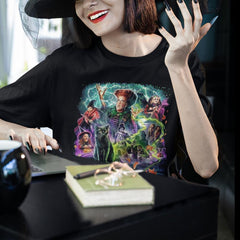 Hocus Pocus Characters Vibrant Halloween Design