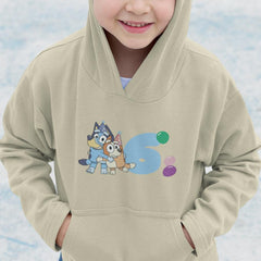 Happy Bluey & Bingo Character 6th Birthday Balloons Number Design