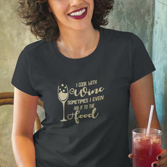 I Cook With Wine Sometimes I Even Add It To Food Funny Pattern Design