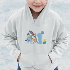 Happy Bluey & Bingo Character 1st Birthday Balloons Number Design