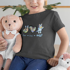 BLUEY Peace Love Bluey Blue Kids TV Design