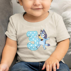 Happy Bluey Character 3rd Birthday Number Design