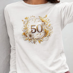 50th Anniversary Gold Wreath Design