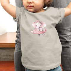 Cute Pink Elephant In A Plane Pattern Design
